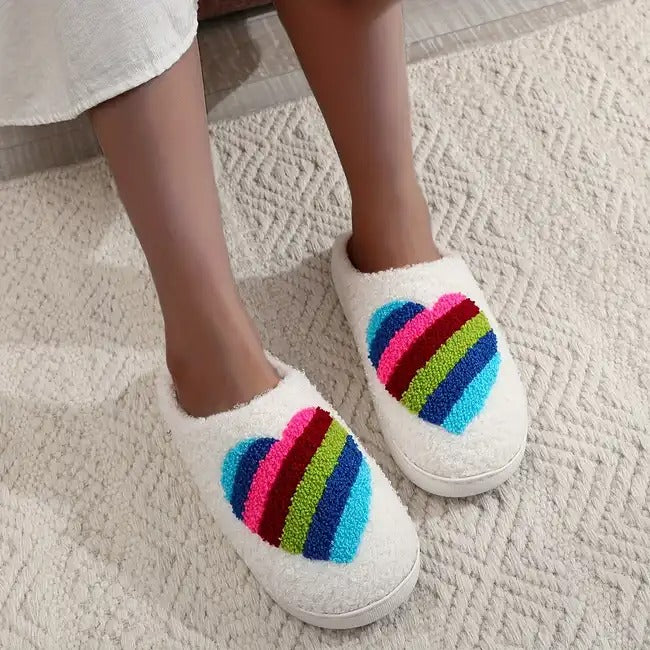Striped Heart Slippers