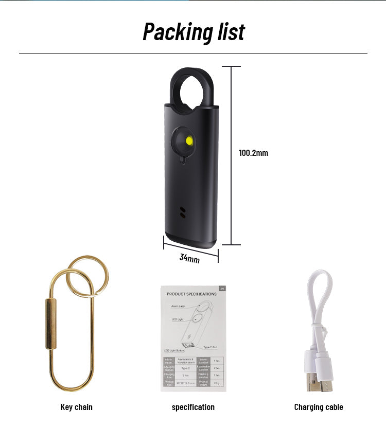 2025's Ultimate Personal Safety Alarm – 135dB Rechargeable Keychain Siren