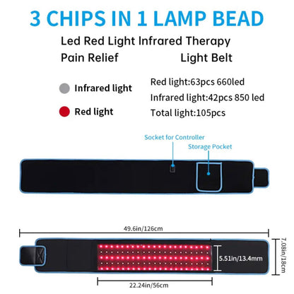 Red Light Therapy Slimming Belt - Full-Body Healing & Recovery - 660nm & 850nm wavelengths